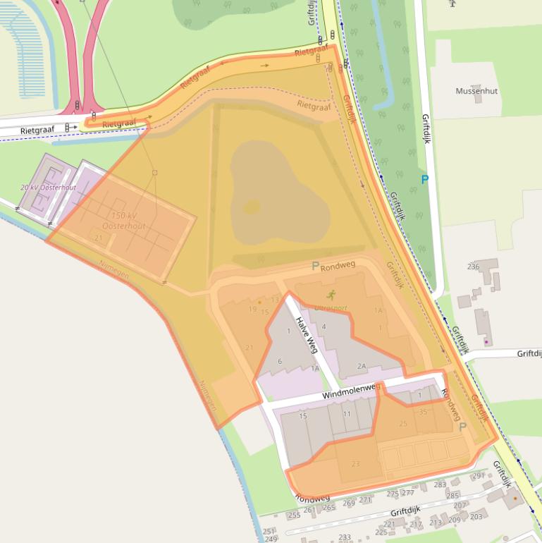 Kaart van postcodegebied 6515AS.