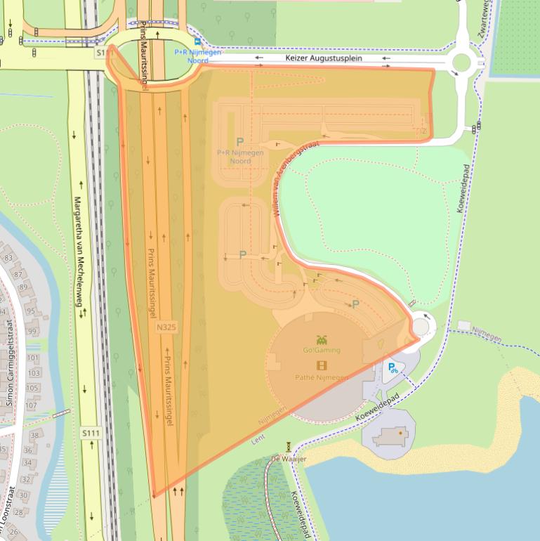 Kaart van postcodegebied 6515AT.