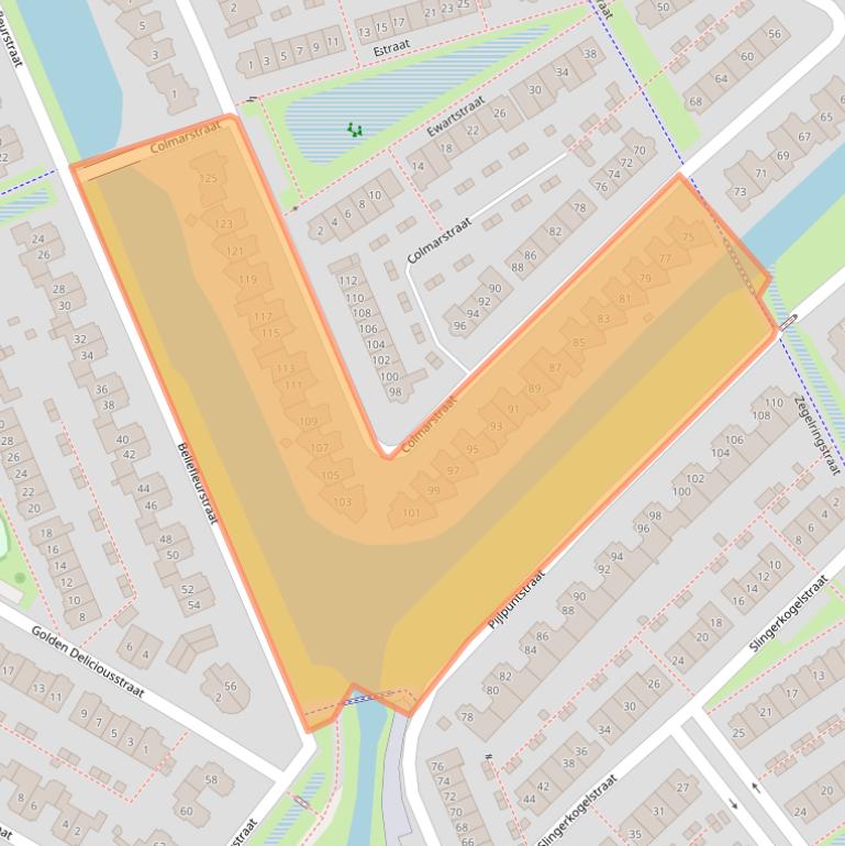 Kaart van postcodegebied 6515BD.
