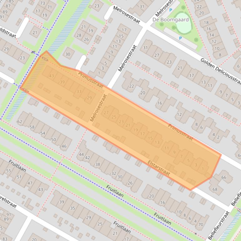 Kaart van postcodegebied 6515BP.