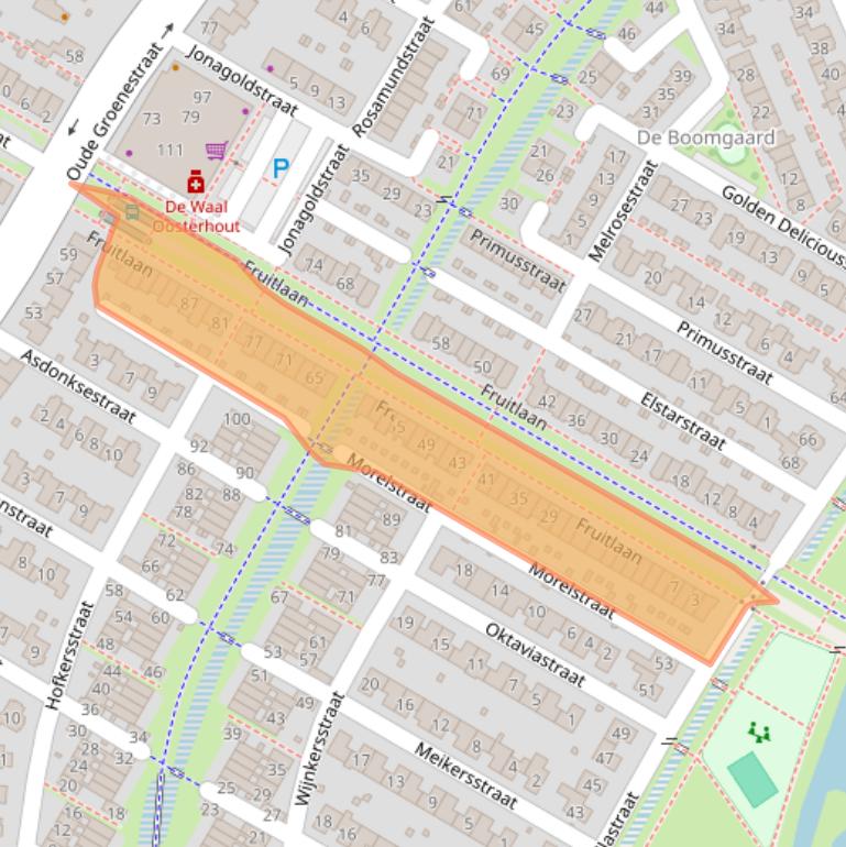 Kaart van postcodegebied 6515CA.