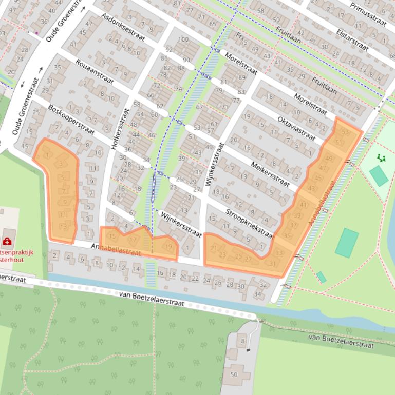 Kaart van postcodegebied 6515CG.