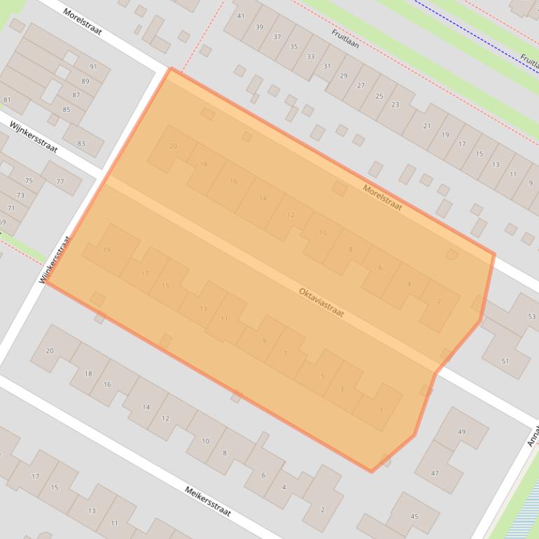 Kaart van postcodegebied 6515CM.