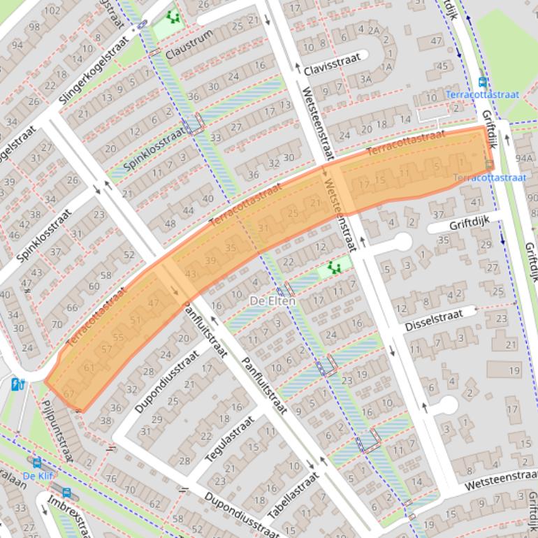 Kaart van postcodegebied 6515DD.