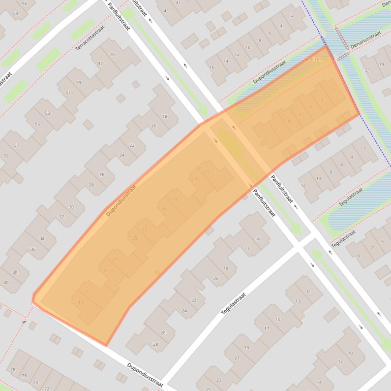 Kaart van postcodegebied 6515DG.