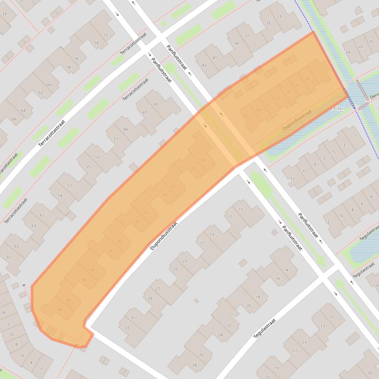 Kaart van postcodegebied 6515DH.