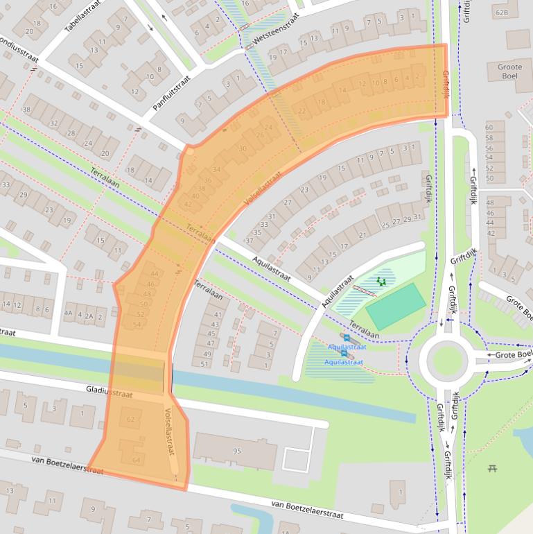 Kaart van postcodegebied 6515DZ.