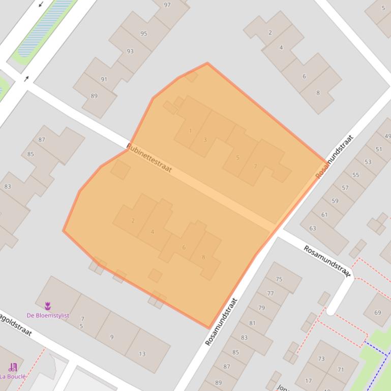 Kaart van postcodegebied 6515EL.