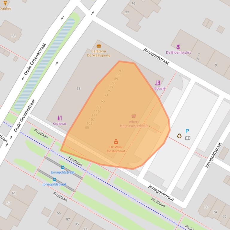 Kaart van postcodegebied 6515EN.