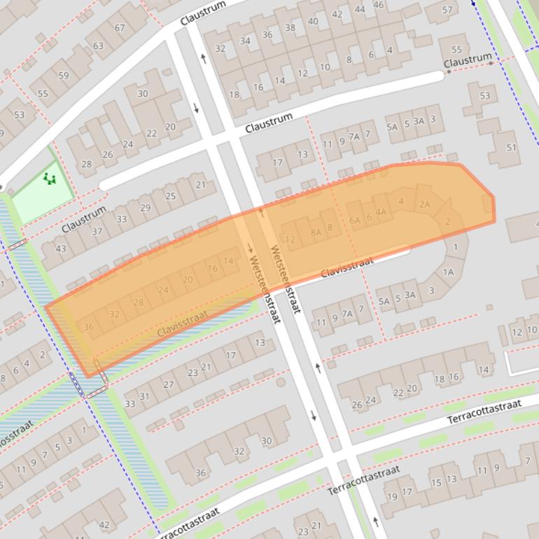 Kaart van postcodegebied 6515GB.