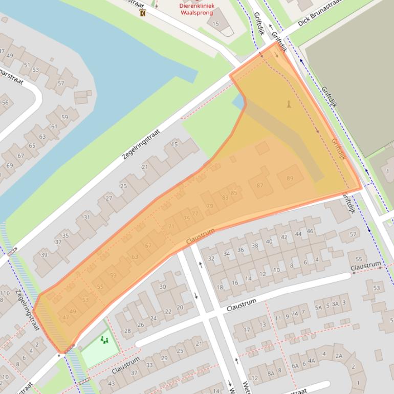 Kaart van postcodegebied 6515GJ.