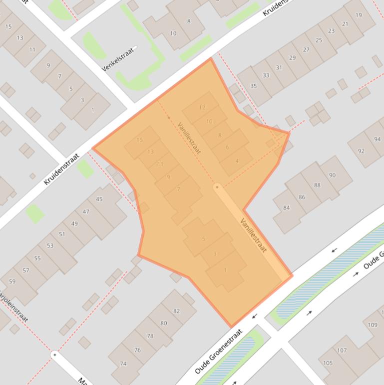 Kaart van postcodegebied 6515HB.