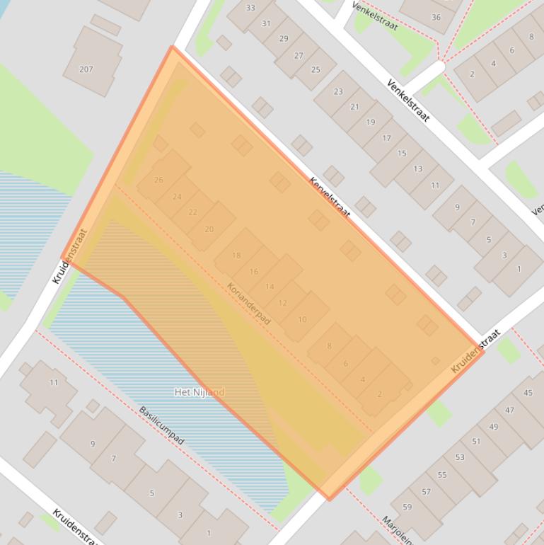 Kaart van postcodegebied 6515HV.