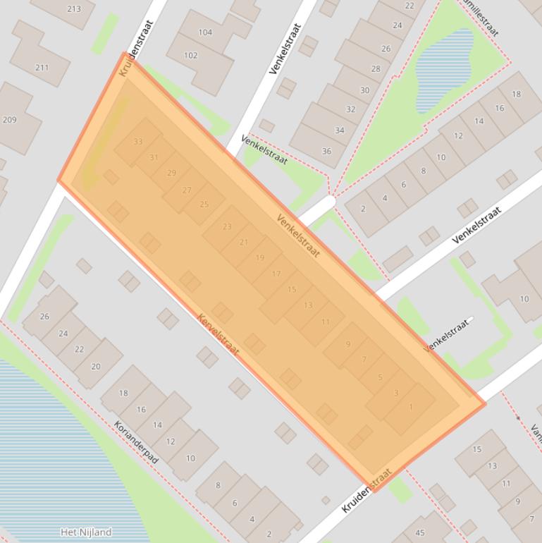 Kaart van postcodegebied 6515HX.