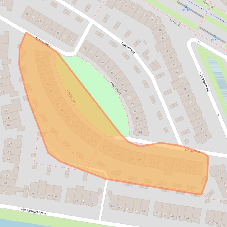 Kaart van postcodegebied 6515JE.