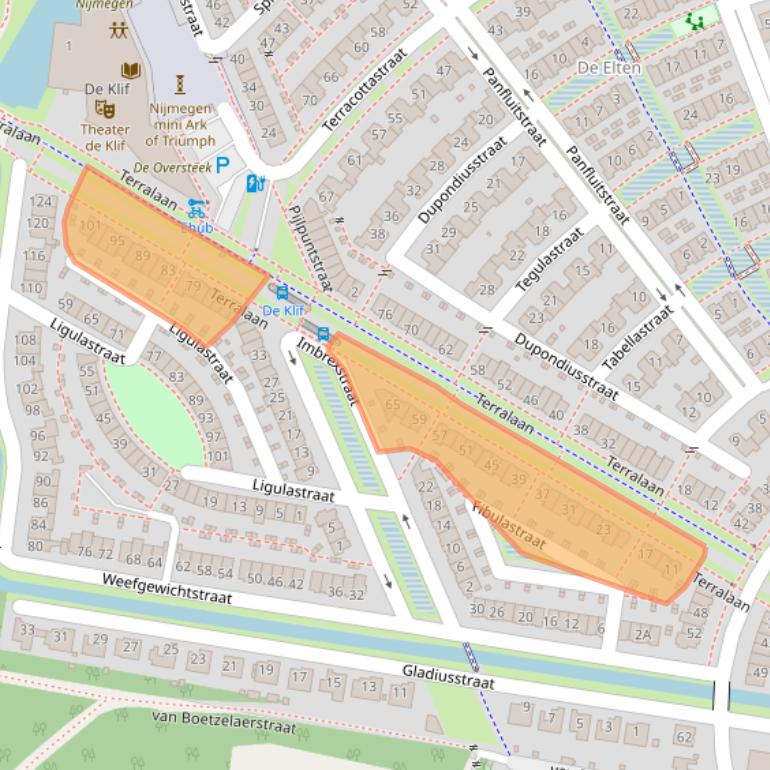 Kaart van postcodegebied 6515JN.