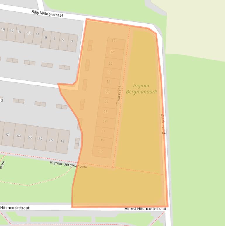 Kaart van postcodegebied 6515LA.