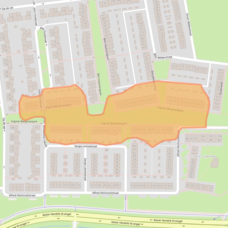 Kaart van postcodegebied 6515LD.