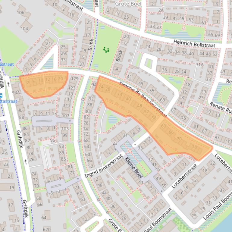 Kaart van postcodegebied 6515XG.