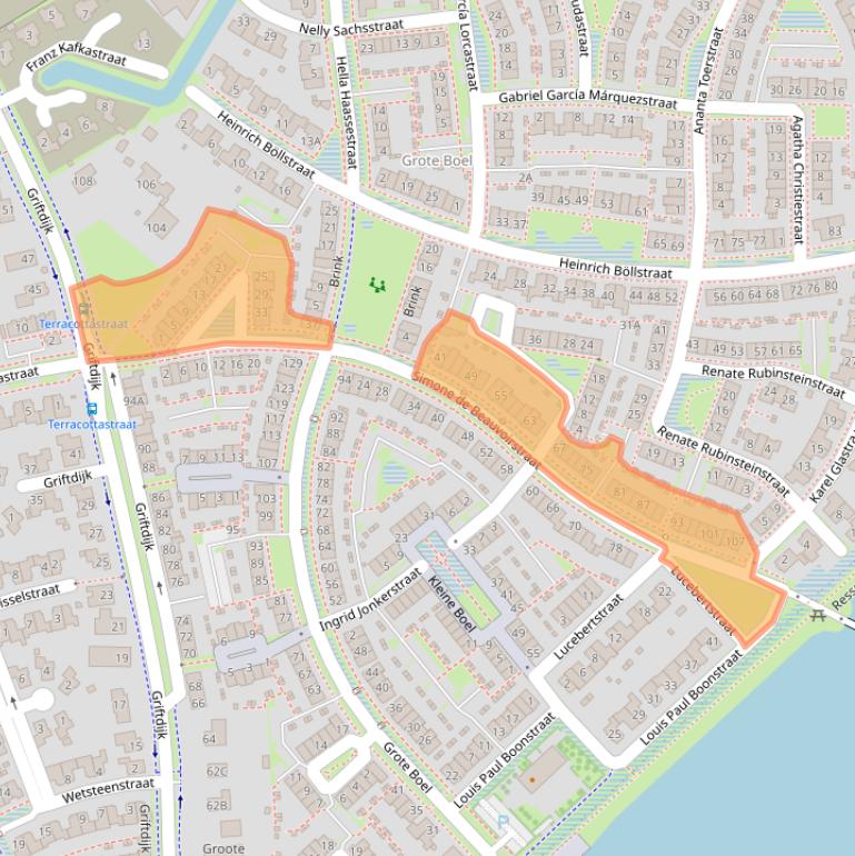 Kaart van postcodegebied 6515XH.