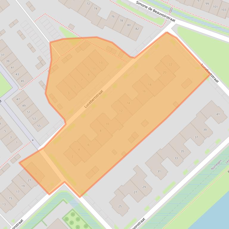 Kaart van postcodegebied 6515XN.