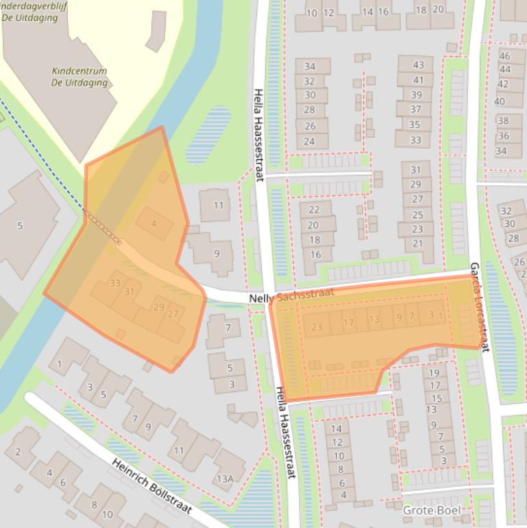 Kaart van postcodegebied 6515ZC.
