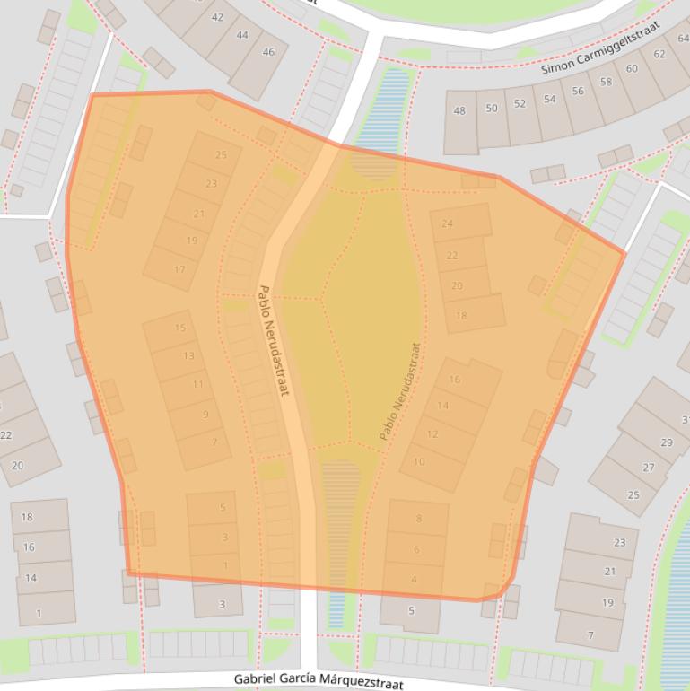 Kaart van postcodegebied 6515ZG.