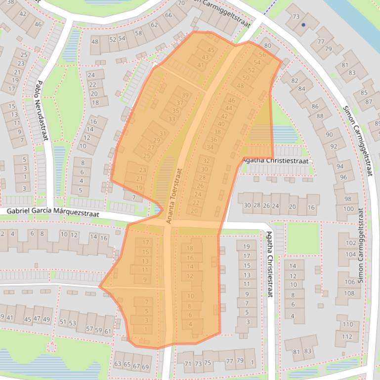 Kaart van postcodegebied 6515ZH.