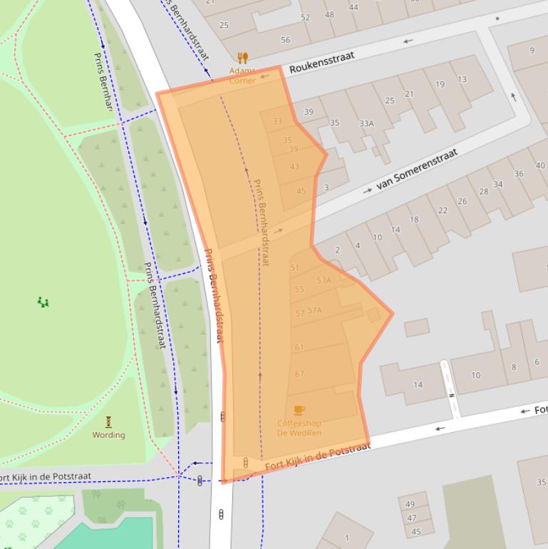 Kaart van postcodegebied 6521AD.