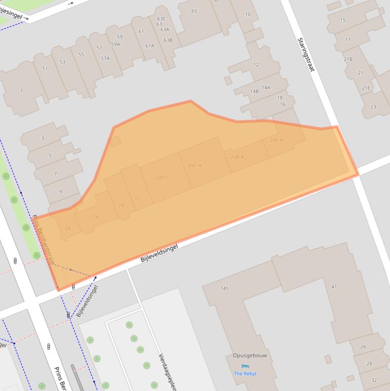 Kaart van postcodegebied 6521AT.