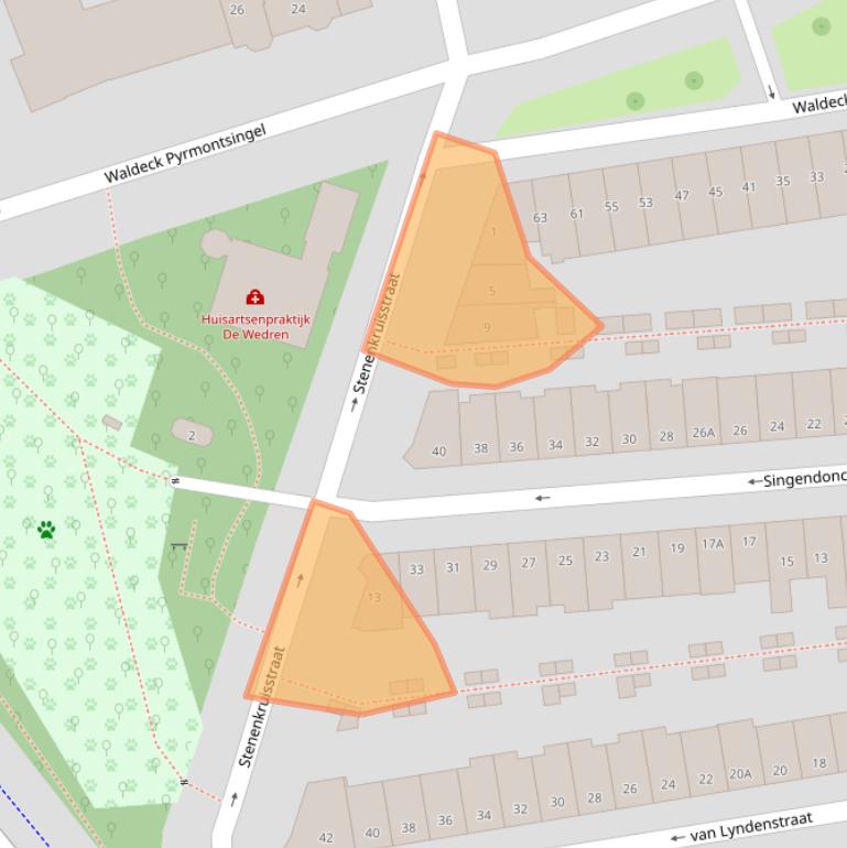 Kaart van postcodegebied 6521BD.