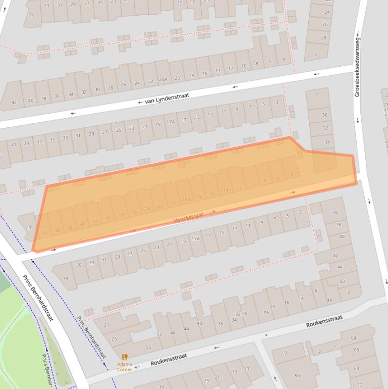 Kaart van postcodegebied 6521BL.