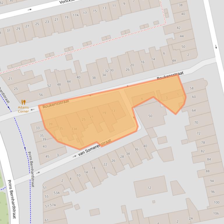 Kaart van postcodegebied 6521BM.