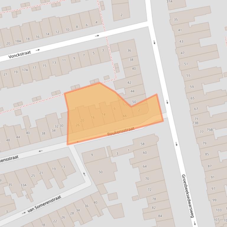 Kaart van postcodegebied 6521BN.