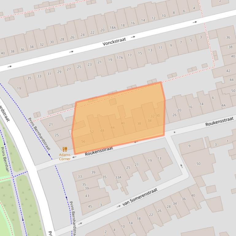 Kaart van postcodegebied 6521BP.
