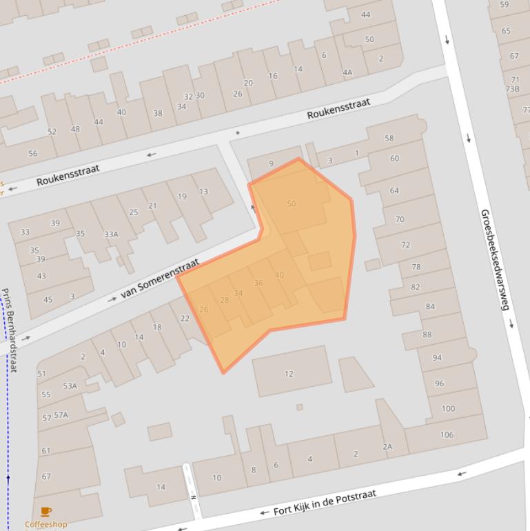 Kaart van postcodegebied 6521BS.