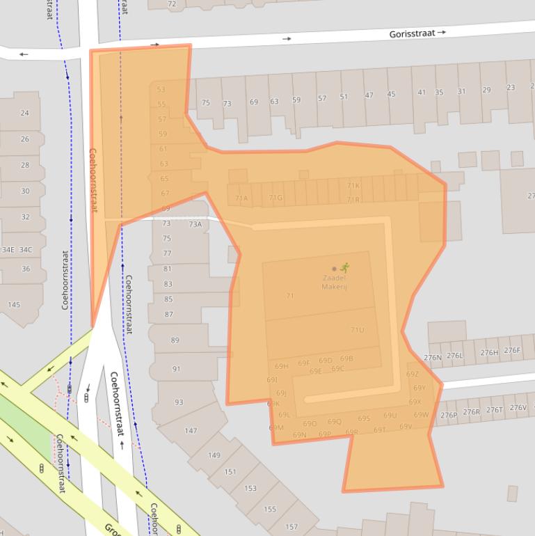 Kaart van postcodegebied 6521CC.