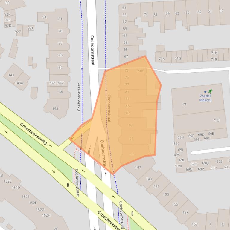 Kaart van postcodegebied 6521CD.
