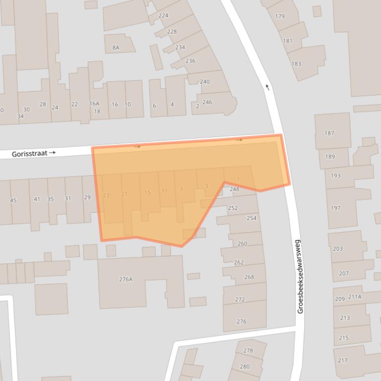 Kaart van postcodegebied 6521CG.