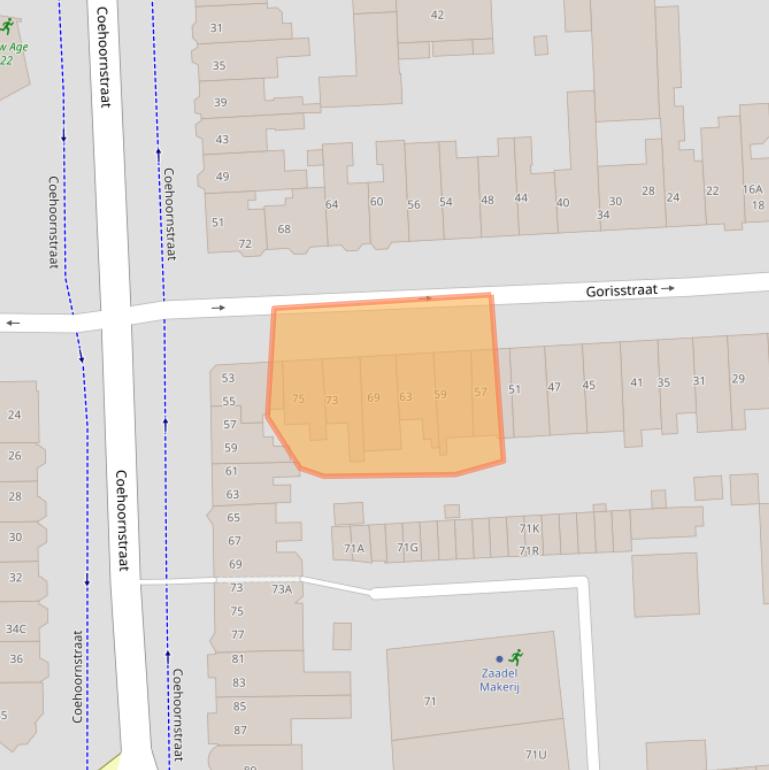 Kaart van postcodegebied 6521CJ.