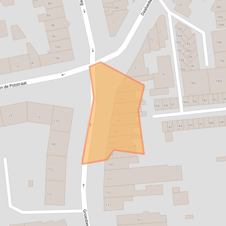 Kaart van postcodegebied 6521DD.