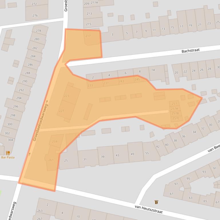 Kaart van postcodegebied 6521DJ.