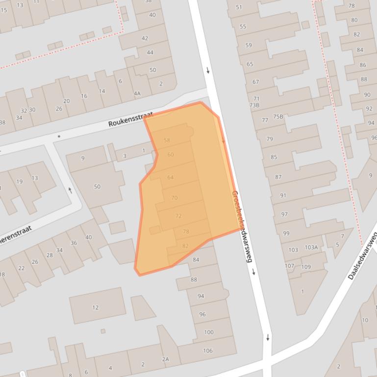 Kaart van postcodegebied 6521DN.