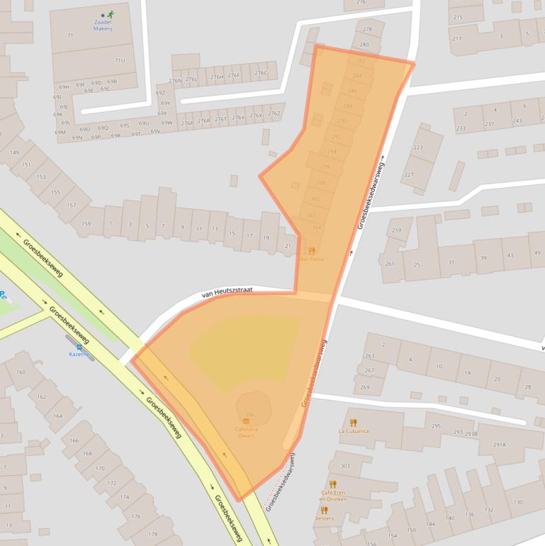 Kaart van postcodegebied 6521DW.