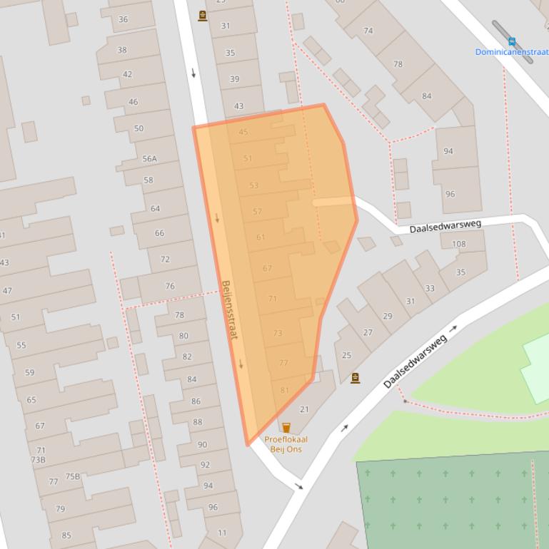 Kaart van postcodegebied 6521EB.