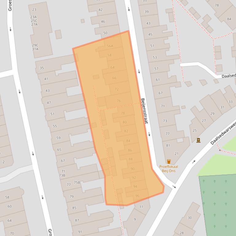 Kaart van postcodegebied 6521ED.