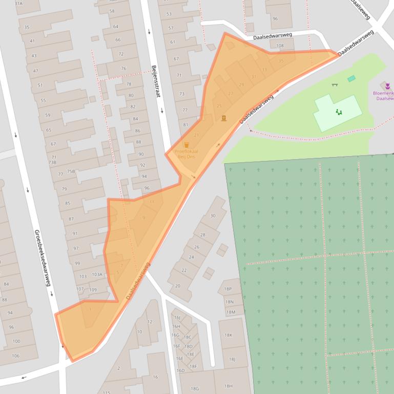 Kaart van postcodegebied 6521EE.