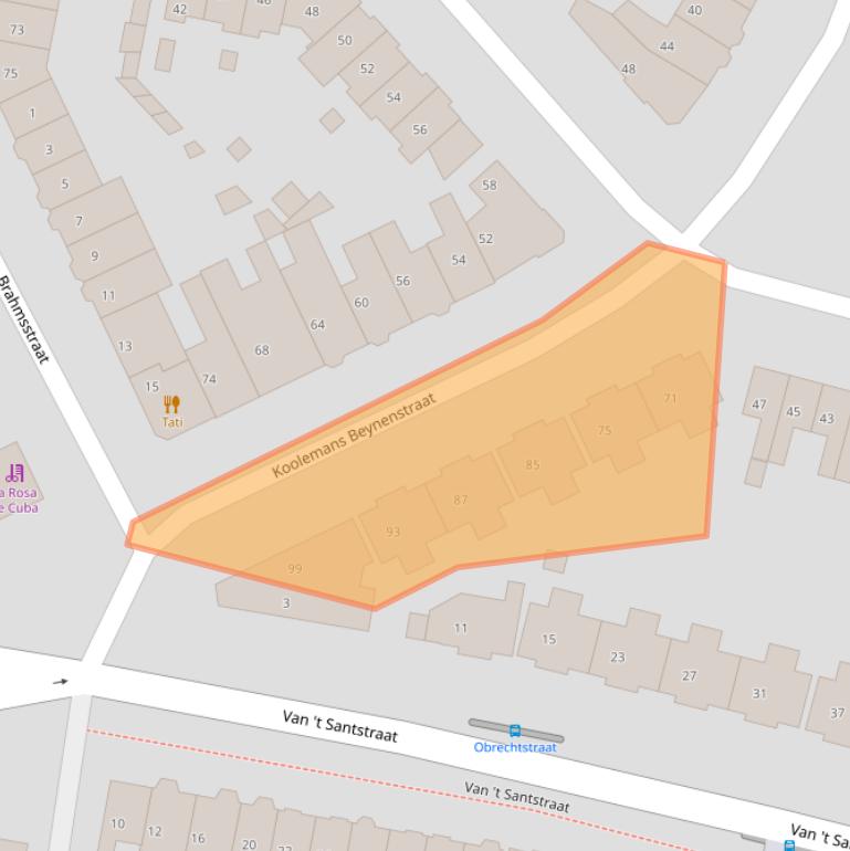 Kaart van postcodegebied 6521ET.