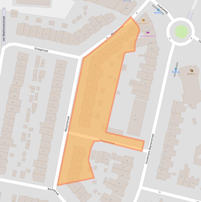 Kaart van postcodegebied 6521GC.