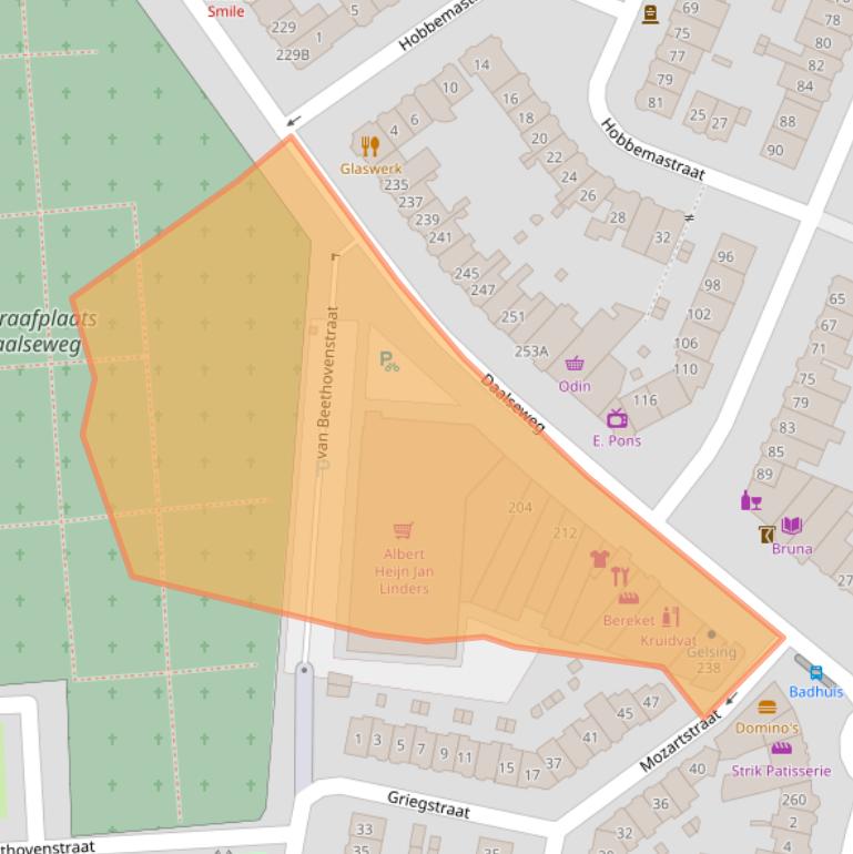 Kaart van postcodegebied 6521GR.
